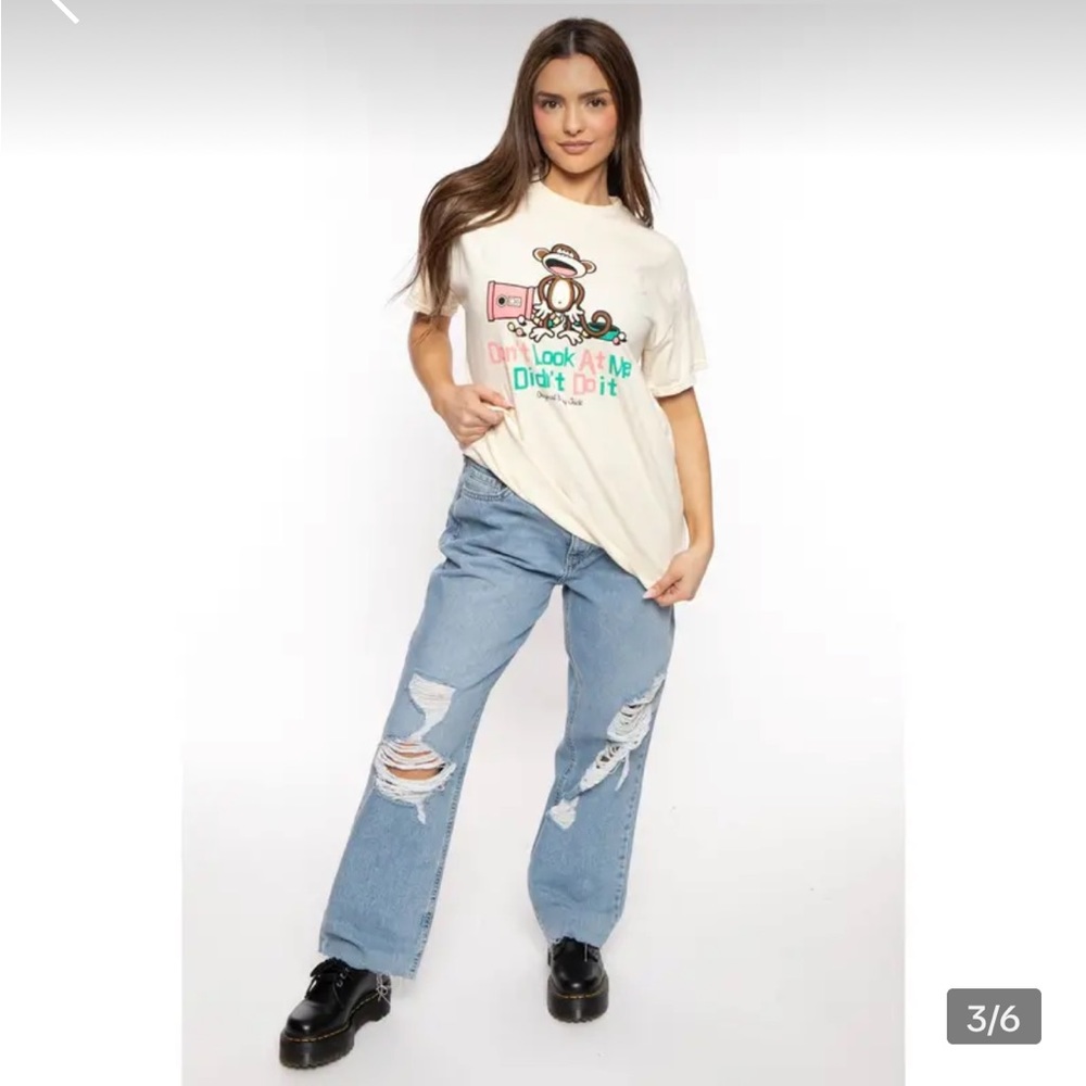 Don’t Look at Me - Bobby Jack Garment-Dyed Boyfriend T-Shirt (Beige)